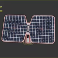 Solar Powered Household Appliance With Foldable Panels And Blue Light Indicator 3d model