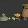 Traditional Metal Containers with Lids Various Sizes Silver Copper Decorative Patterns