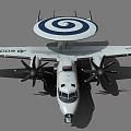 E-2 Hawkeye Fighter Jet With Tactical Airborne Early Warning AEW And Twin Turboprop