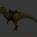 Detailed Armored Mechanical Dinosaur Character With Ornate Futuristic 3D Design