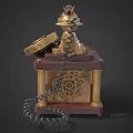 Vintage Daily Electrical Telephone Featuring Brass Decorations Wooden Base And Rotary Dial