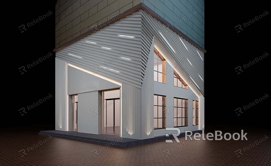 Modern Door Head Store Door Head Facade model