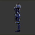 Shiny Blue Metallic Full Body Armor With Decorative Plates And Sleek Design