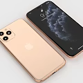 Apple Gold And Black Smartphones With Triple Camera And Screen