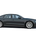 Black Audi Luxury Sedan With Sleek Design Front Grille And Modern Headlights