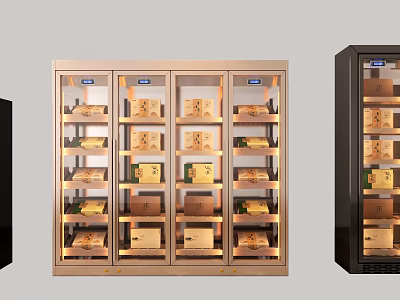 Modern Glass Door Refrigerator Freezer With Interior Storage Shelves And Compartments For Kitchen 3d model