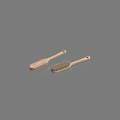 Two Wooden Handle Brushes With Metal Bristles For Household Cleaning Use