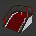 Stairs Interior Design With Red Carpet Brown Railing And White Steps