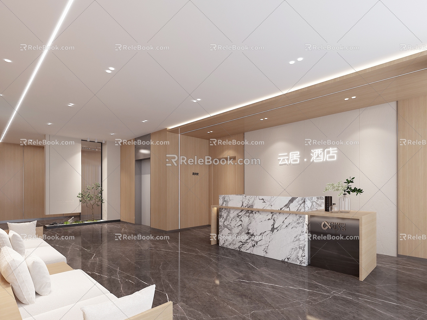 Express Hotel Front Desk 3d model