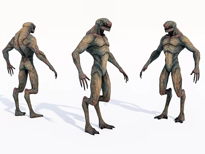 Game Movie Character Alien Monster With Three Different Angles And Grotesque Body Structure 3d model