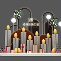 Guanggu Mingyue Tianxi Event Decorations With Golden Eggs Flower Bouquets And Gift Boxes
