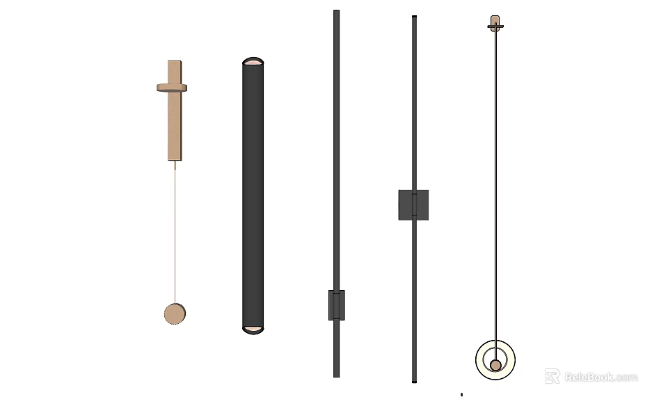 Modern Wall Lamps With Various Sleek Designs And Decorative Elements For Home 3d model