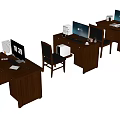 Modern Party and Government Organs and Units Office Tables and Chairs Writing Tables and Chairs Computer Tables and Chairs Staff Tables and Chairs Solid Wood Tables and Chairs Combination 3d model