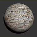 Decorative Stone Sphere With Textured Surface And Various Colored Stones On Gray Background 3d model