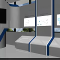 Modern Integrated Treatment Center Interior With Surgical Lamps Operation Table And Medical Equipment