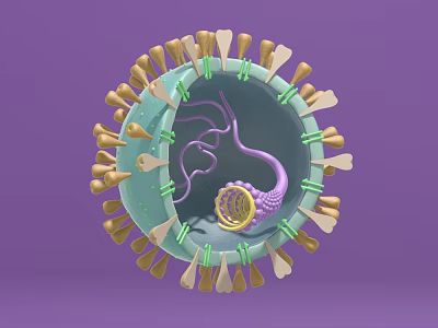 Modern virus virus profile 3d model