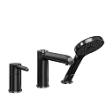 Black Modern Shower System With Various Spray Heads And Handheld Components 3d model