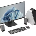 Computer Keyboard Mouse Chassis Office Supplies Combination Notepad Electronic Digital Products 3d model