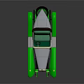 Vintage Silver And Green Convertible Car With Open Top Green Wheels And Classic Design
