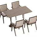 Quiet wind table and chair combination 3d model