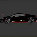 Black Supercar With Red Accents And Carbon Fiber Modern Aerodynamic Design