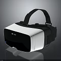 VR ONE Virtual Reality Headset White Black Design With Adjustable Head Strap For Immersive Experience 3d model