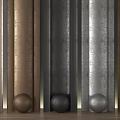 Metallic Decorative Components With Brown Black Silver Vertical Columns And Spherical Balls 3d model