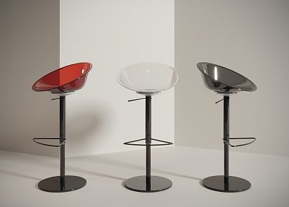 Modern acrylic bar stool 3d model