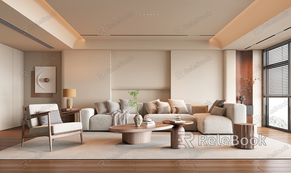 Qui Ji Villa Living Room Ancient Home Living Room Wooden Sofa Coffee Table Combination Leisure Chair model