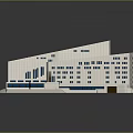 Modern Architectural Building With Blue Roof White Walls And Multi Level Design Structure