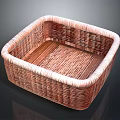 Handwoven Wicker Storage Basket With Rectangular Shape Wooden Base For Home Organization