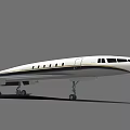 Modern Streamlined Private Jet With White And Dark Exterior Design 3d model