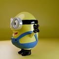 Despicable Me Minion Toy Figure With Yellow Body Blue Overalls And Open Arms