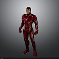 Red And Gold Iron Man Armor With Glowing Arc Reactor And Sleek Design