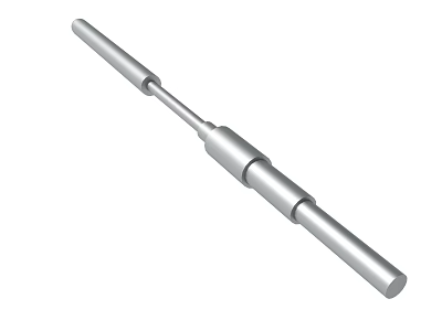 Silver Cylindrical Metal Rod With Precision Crafted Middle Section For Tools 3d model