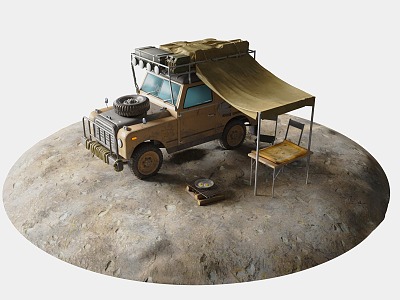 Hardcore Off-road Buggy Off-road Camp Outdoor Adventure Camper Military Vehicle Jeep 3d model