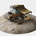 Hardcore Off-road Buggy Off-road Camp Outdoor Adventure Camper Military Vehicle Jeep 3d model