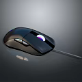 Black Wired Computer Mouse With RGB Lighting And Ergonomic Design For Gaming Use 3d model