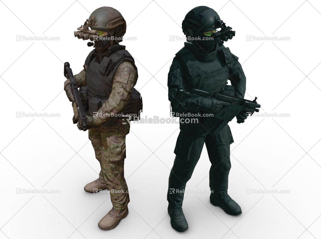 Game Role Game Character SWAT Special Police with Skin Skins and Bones Police Armed Police Soldiers Special Forces 3d model