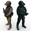 Game Role Game Character SWAT Special Police with Skins and Bones Police Armed Police Soldiers Special Forces 3d model