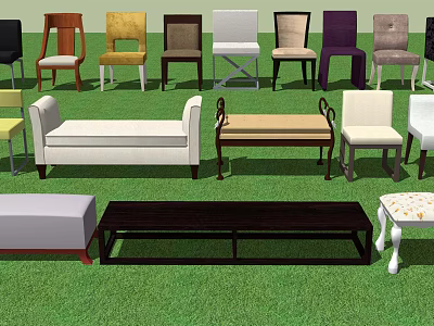 Various Styles Leisure Chairs With Multiple Colors For Home And Office Use 3d model