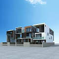 Modern Townhouse Exterior Design With Row Of Units Balconies And Glass Railings