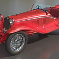 Vintage Red Convertible Car With Classic Design And Open Top