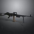 Military Style Heavy Duty Machine Gun With Tripod Stand Ammunition Belt And Metal Body