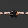 Goku Dragon Ball Action Figure With Orange Outfit Blue Belt Black Spiky Hair Arms Outstretched
