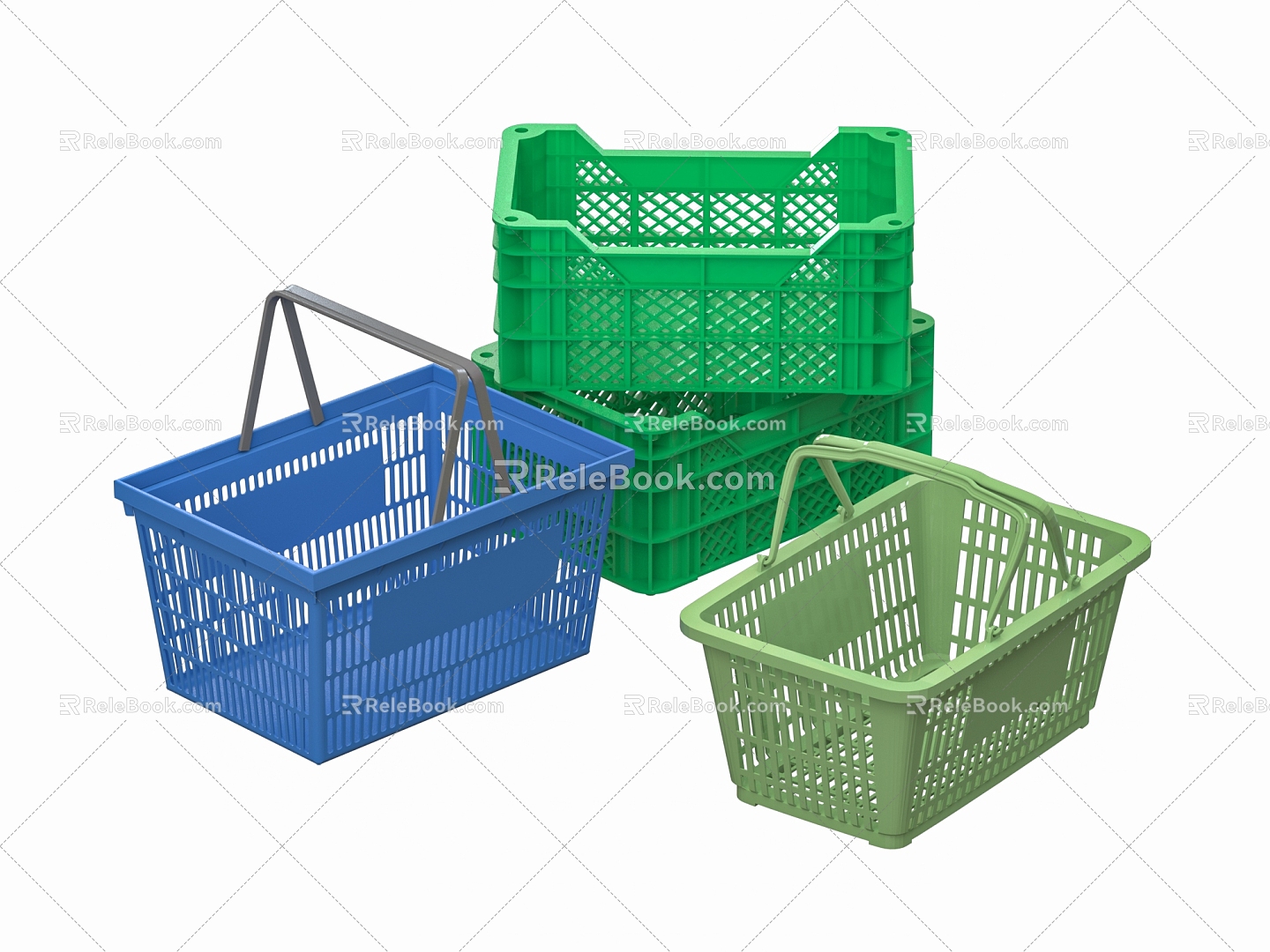 Modern Plastic Basket Storage Basket Vegetable Basket Turnover Basket Fruit Basket Egg Basket 3d model