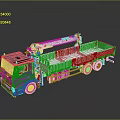 Blue Cab Toy Truck Model With Crane And White Cargo Bed For Household Play