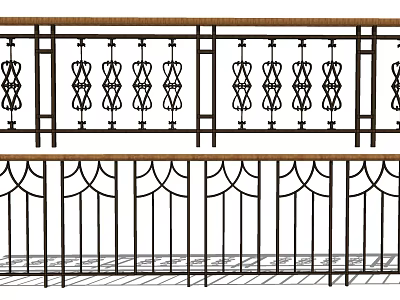 Decorative Iron Fence With Ornate Patterns For Balcony And Staircase Design 3d model