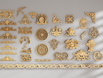 European-style carved 3d model