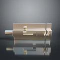Polished Metal Locking Latch With Rectangular Body And Secure Bolt Design